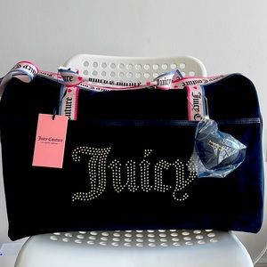 NWT Rare Juicy Couture - Big Spender Weekender - Liquorice (Black) - Velour